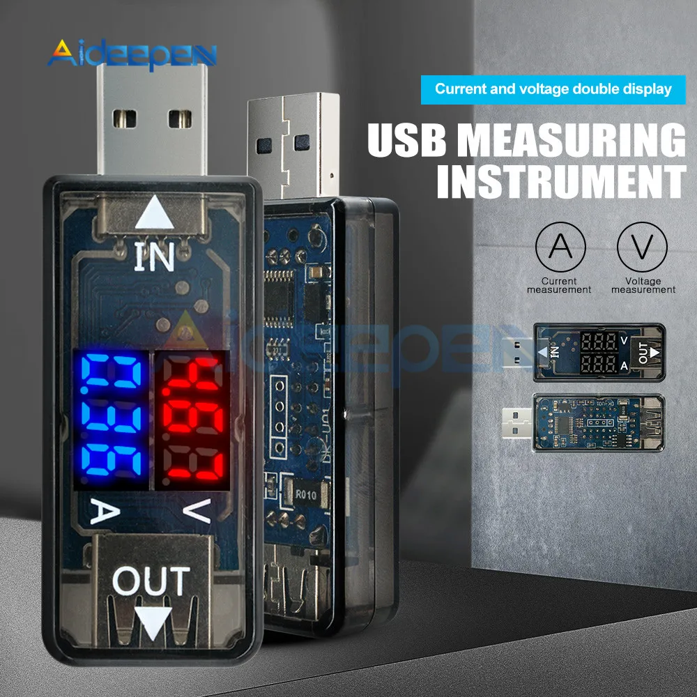 1 шт. USB Двойной цифровой вольтметр Амперметр 5 в двойной мобильный телефон мощность зарядный ток напряжение тестер детектор метр амперметр