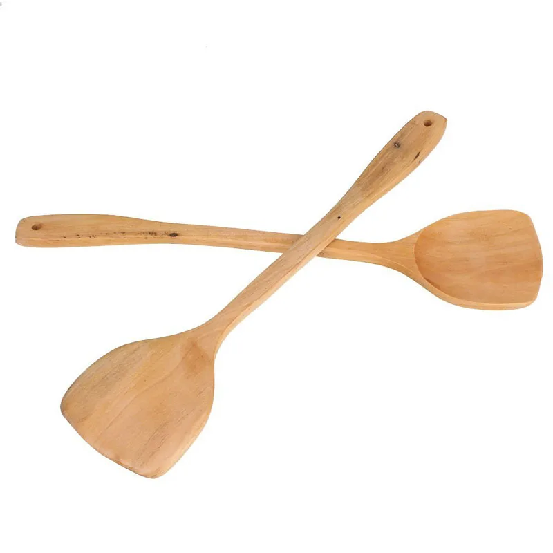 2 шт. удлиненная деревянная лопатка безопасная для антипригарной посуды MU|Наборы