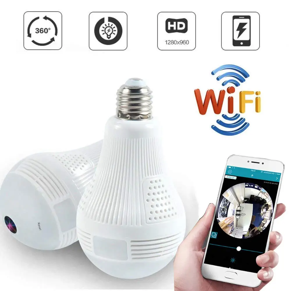 Беспроводная Wi Fi 360 видеокамера легкая камера Full HD IP Экшн для домашней системы