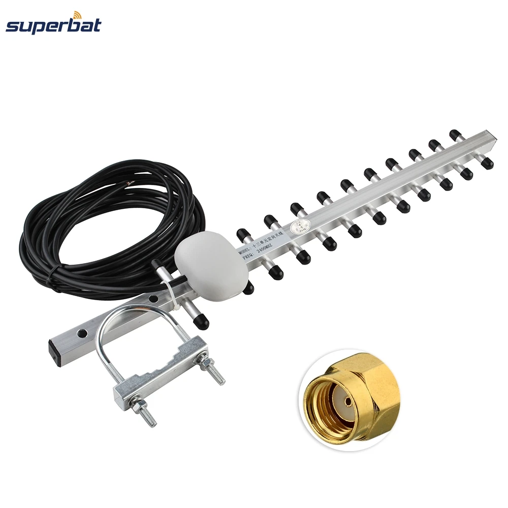 Superbat Yagi Wifi антенна 2,4 ГГц 16dBi усилитель беспроводной-G для 802.11b/g/n WLAN RP-SMA штекер кабеля 5 м длинный диапазон расширения