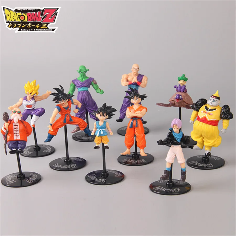 9 см X 3 Dragon Ball Z Mini Goku Bike Krillin vegeta gohan фигурка мальчиков Игрушка ПВХ Модель Аниме