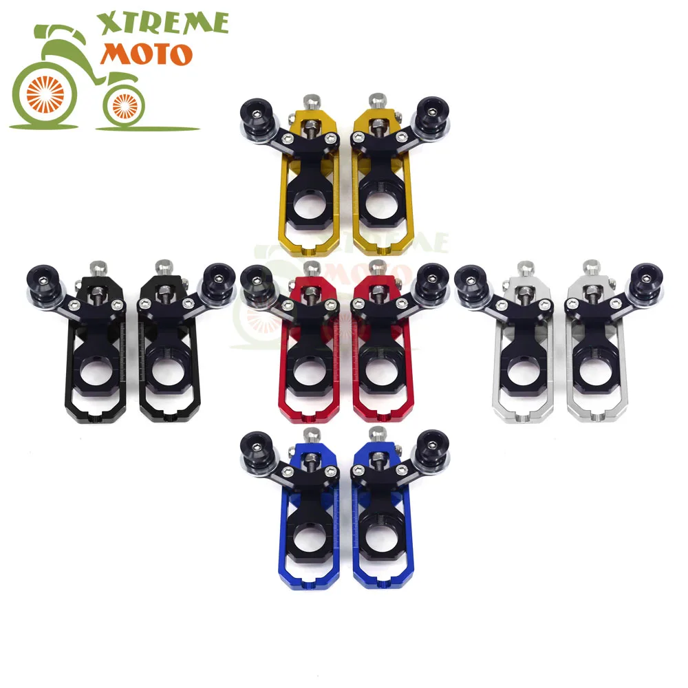 

Motorcycle CNC Chain Adjusters Tensioners With Spool Fit for KAWASAKI ZX 6R 2005-2014 05 06 07 08 09 10 11 12 13 14