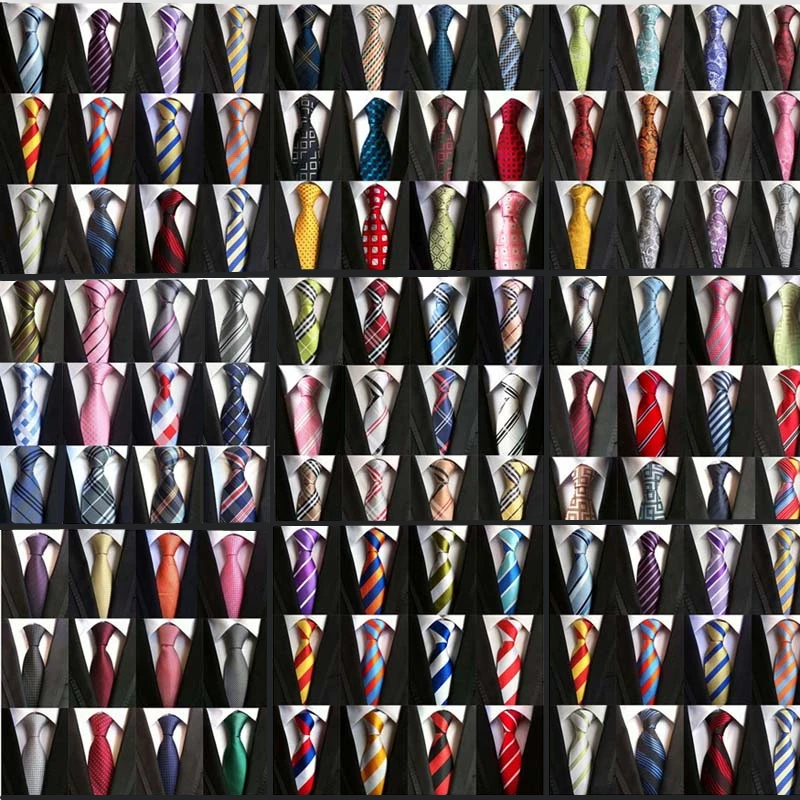 Лот 12 шт. Классические мужские 100% шелковый галстук ткани жаккард Галстуки |