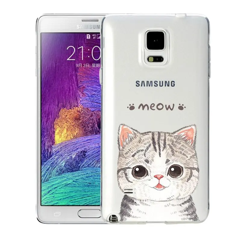 Qmswei мягкий чехол для телефона из ТПУ samsung S8 s6 s7 edge s4 s5 s3 C5 C9 note3 note4 note5 Ясно Cat с
