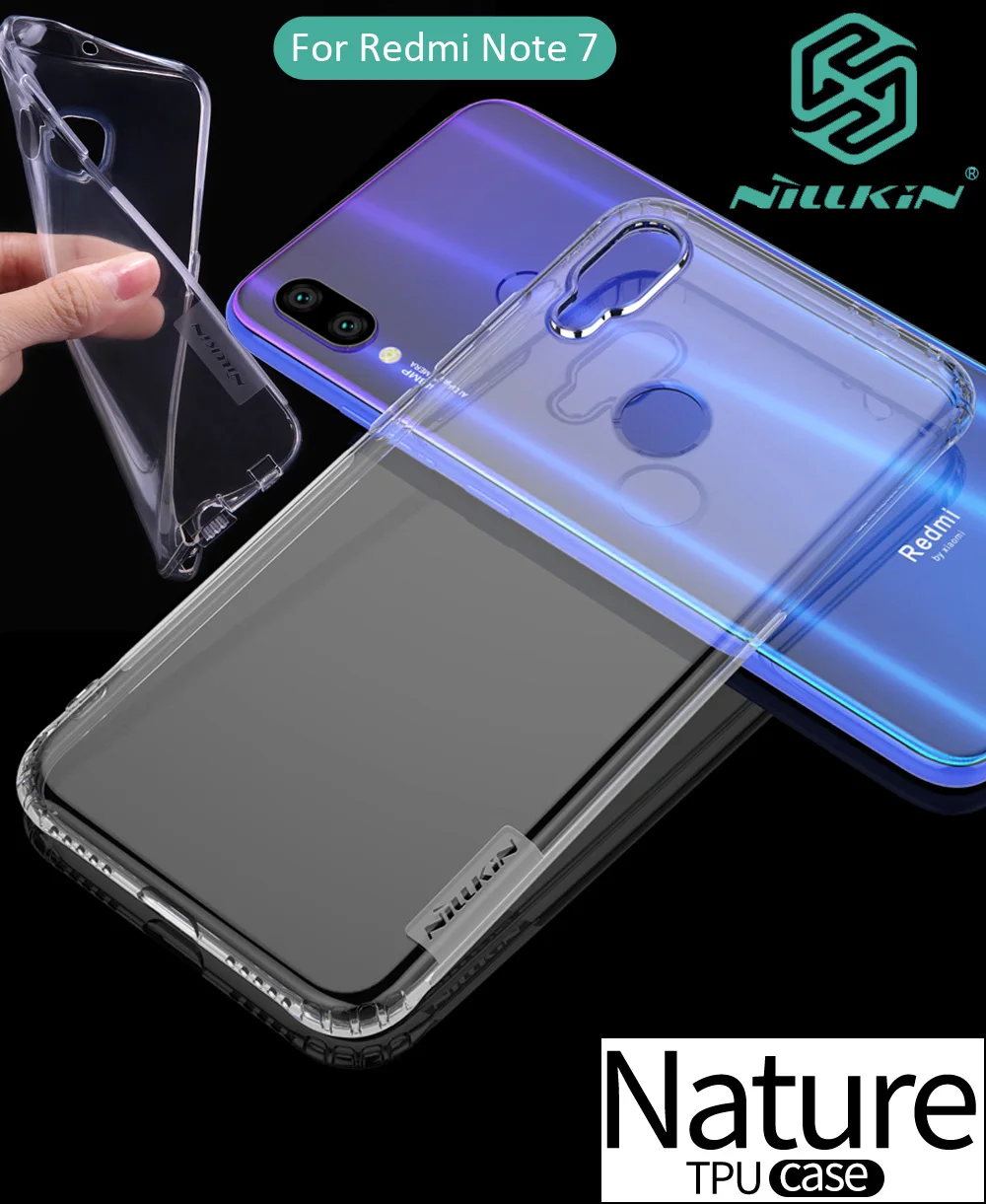 Прозрачный чехол Nillkin Nature для Xiaomi Redmi Note 7 Pro мягкий из ТПУ|Чехлы-накладки| |