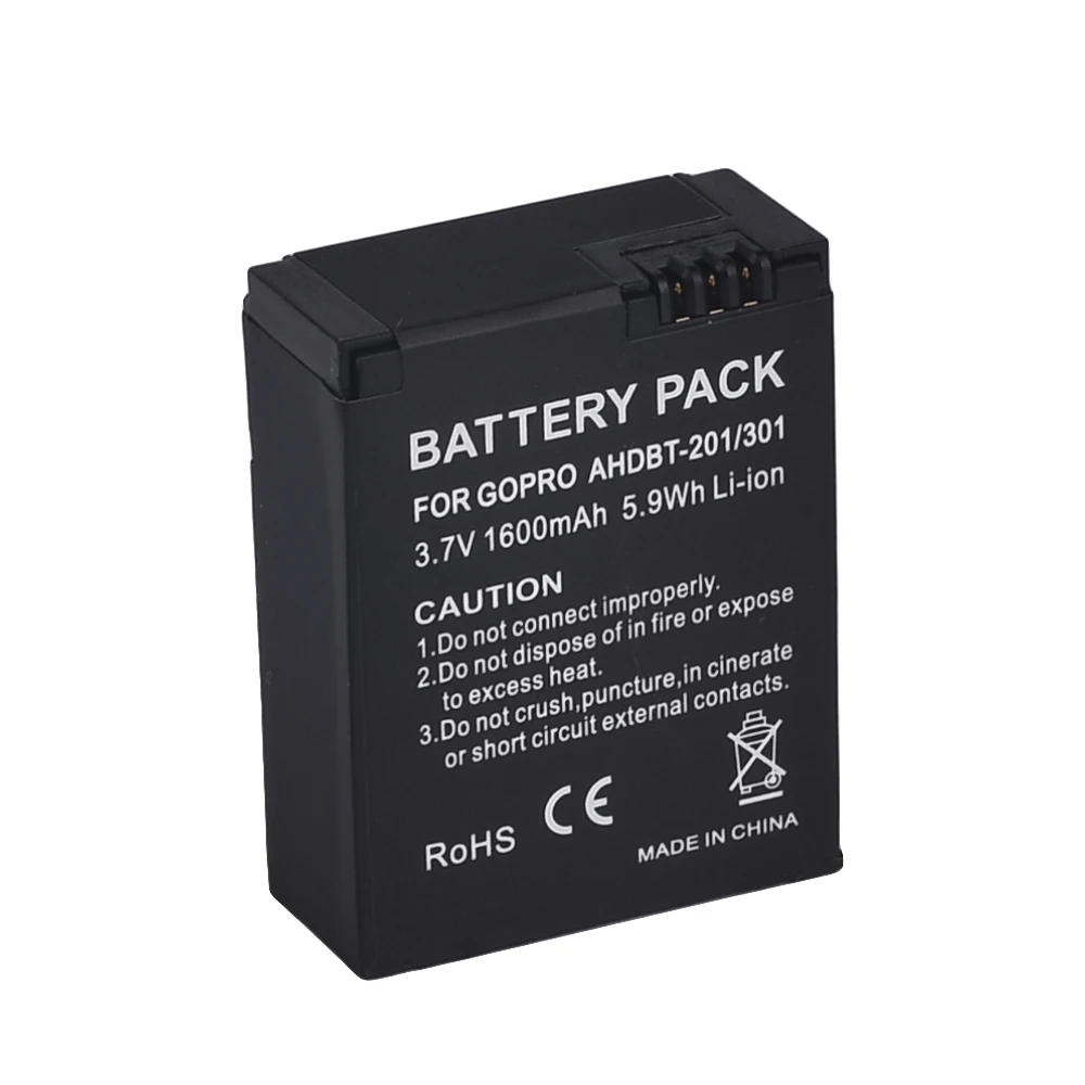 Самый дешевый аккумулятор 1600mAh GoPro Hero3 AHDBT 301 AHDBT301 201 Gopro Hero 3 Go Pro Аксессуары|Цифровые