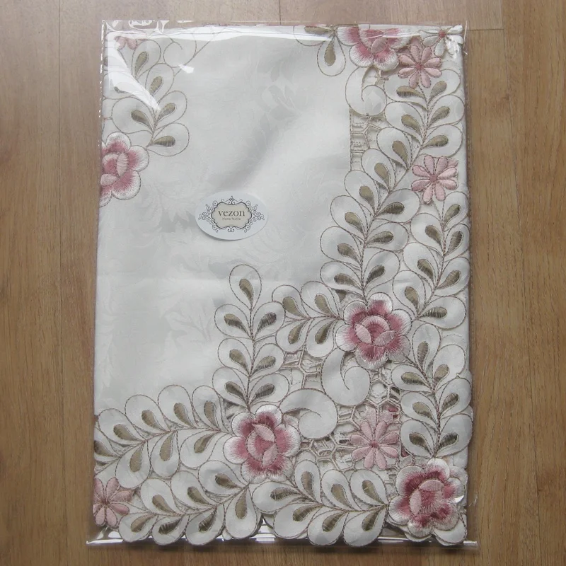 Скатерть vezon круглая элегантная из полиэстера сатина жаккардовой ткани с