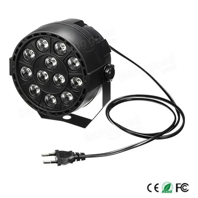 Dj диско проектор LED плоский портативный мини AC 90 240 в 12 Вт сценический Par свет 8CH