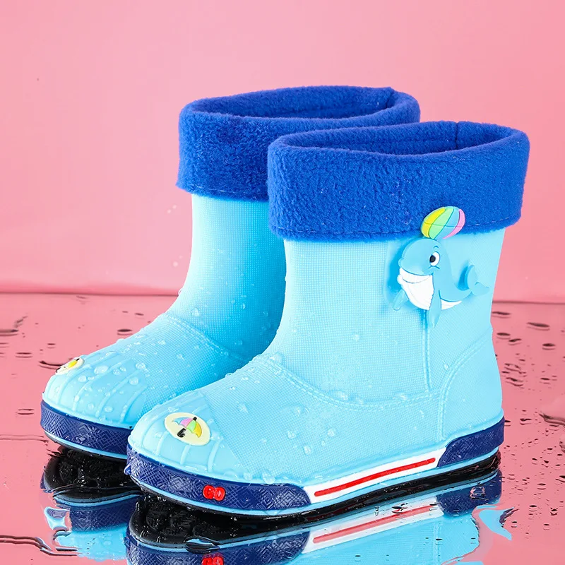 Новинка 2019 детские сапоги для дождя с мультяшным рисунком Детские дождевики