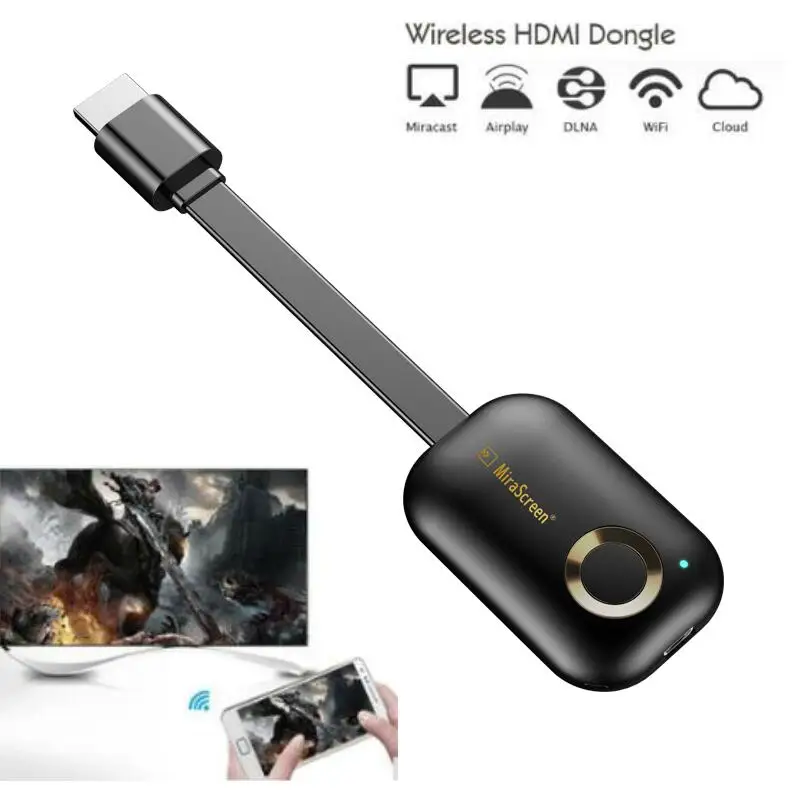 Mirascreen G9 Интеллектуальный Wifi Дисплей донгл приемник 2,4G/5,8G 4K HDMI ТВ-Палка Поддержка зеркального отображения на ТВ для Android/iPhone