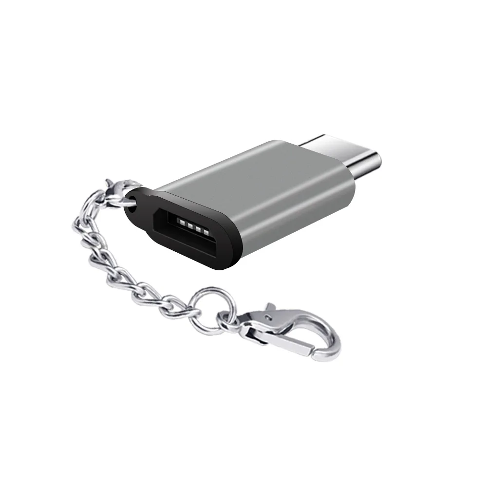 Адаптер Micro USB для TypeC с брелком Female Type C Male Adaptador Tipe зарядки синхронизации данных