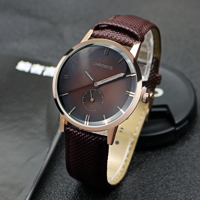 Мужские часы Топ бренд класса люкс CHRONOS кварцевые мужские розовое золото