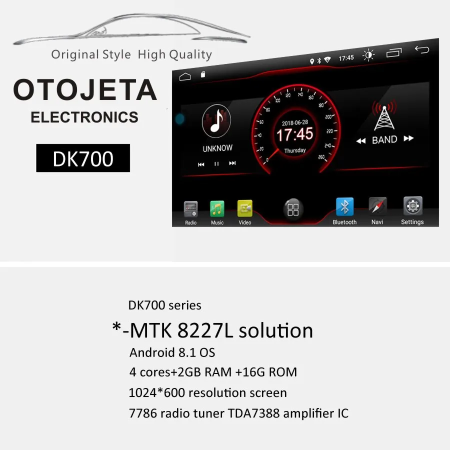 OTOJETA DSP стерео carplay android 8.1.2 Автомагнитола для TOYOTA Prado LC150 Gps navi ips экран видео плеер магнитофон