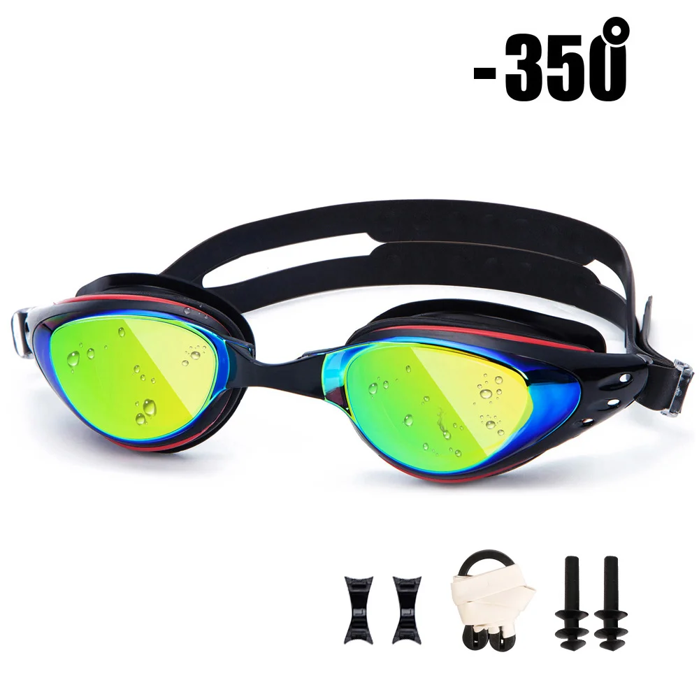 Myopia 350 UTOBEST оптические очки для плавания Анти-туман мужские Плавание ming очки Защита от ультрафиолетовых лучей регулируемые близорукость Плавание очки Плавание ming кепки - Цвет: Myopia 350