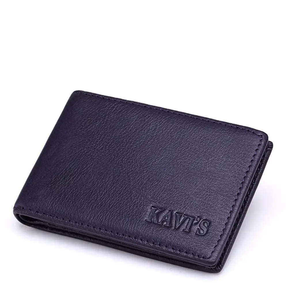 KAVIS, 15 слотов, натуральная кожа, для женщин и мужчин, ID держатель для карт, кошелек, кредитная карта, бизнес держатель для карт, протектор, Органайзер - Цвет: Blue