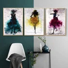 Картина на холсте с акварелью для женщин, настенная художественная картина для гостиной, красочные сексуальные украшения для дома, плакаты и принты ZY0236