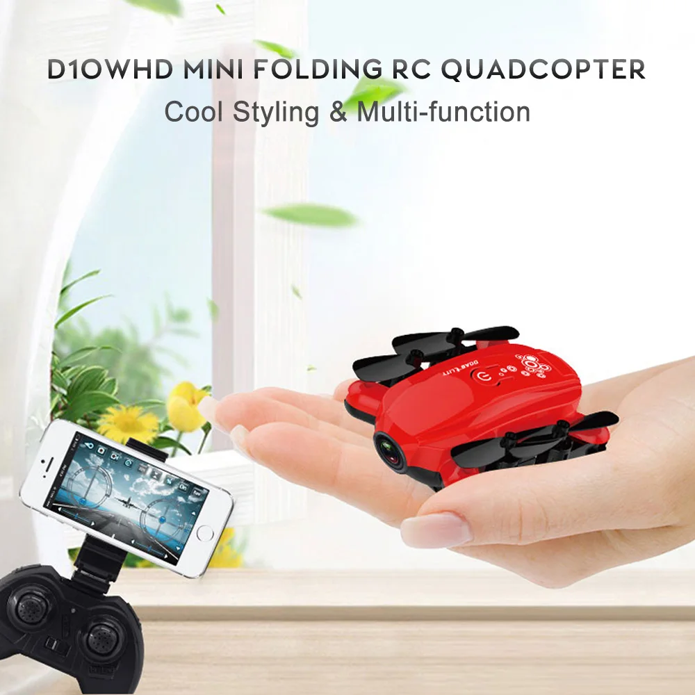D10WHD 0.3MP камера селфи Drone Wifi FPV складной мини Дрон высота удержания G sensor RC Quadcopter RTF