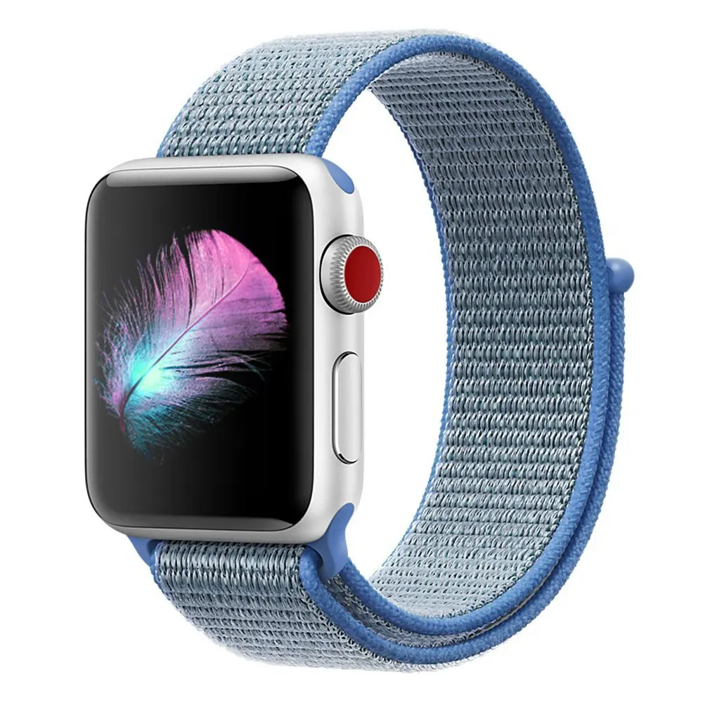 Красный тканый нейлоновый спортивный ремешок для Apple Watch серии 5, 4, 44 мм, 40 мм, ремешок для наручных часов, браслет для Apple watch 42 мм, 38 мм, 3, 2 - Цвет ремешка: Tahoe blue