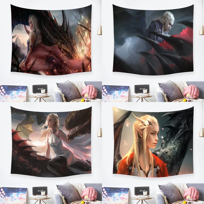 Игра престолов дракон мать художественные гобелены ванная комната открытый