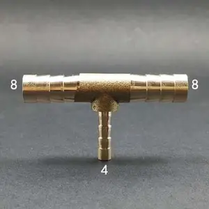 Латунный редуктор для шланга, тройник, 3-ходовой сплиттер 8-4-8 мм, водяной газ