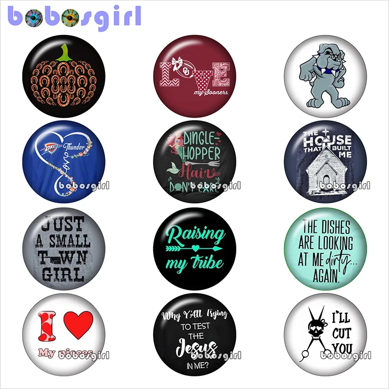 12pcs Mixed Set Слово я люблю стеклянные кнопки ювелирные изделия DIY круглые фото Кабошоны с плоской обратной стороной TW1317 - Окраска металла: 12pcs Mixed Set