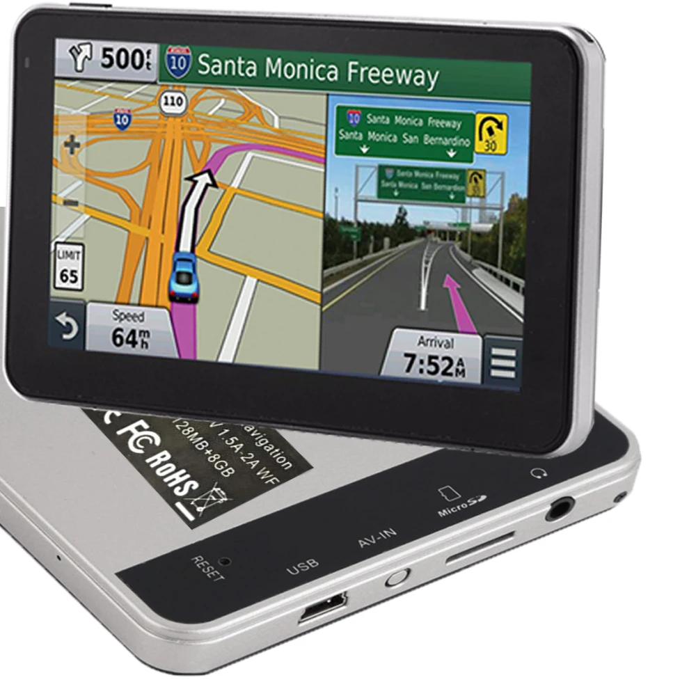 Автомобильный gps 5 дюймов навигатор FM Bluetooth спутниковый Запуск голосовой gps автомобильный навигатор 128 МБ gps навигация автозапчасти Европа