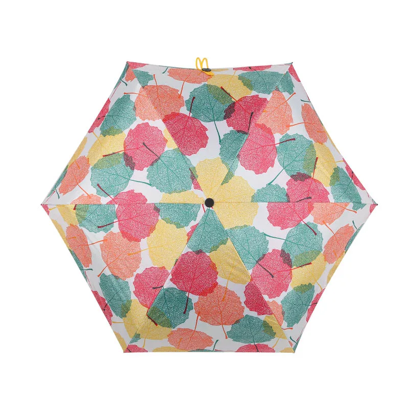 Горячая мини складной зонтик 5 складок анти-УФ сплошной цвет для солнечного