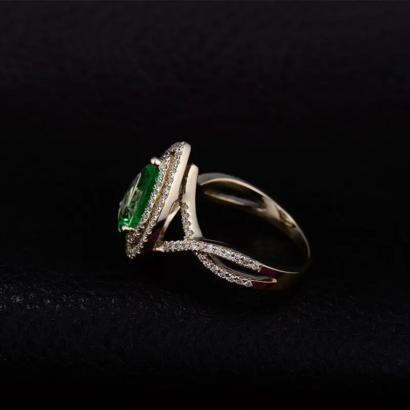 Женское кольцо из желтого золота 14kt с натуральным бриллиантом 7x9 мм|ring toggle|ringring