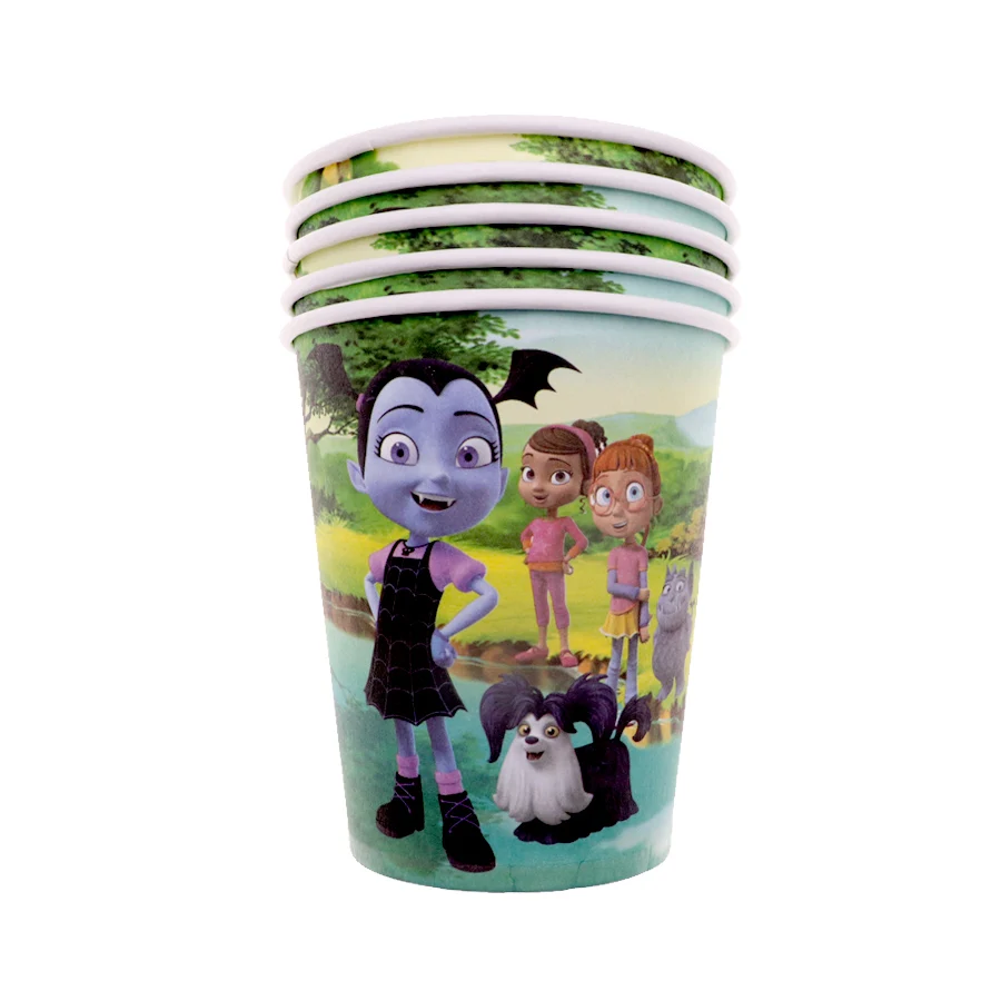 cup 10pcs Одноразовая посуда бумага Vampirina именинницы Рождественский Свадебный декор детский душ вечерние поставки - Цвет: cup 10pcs