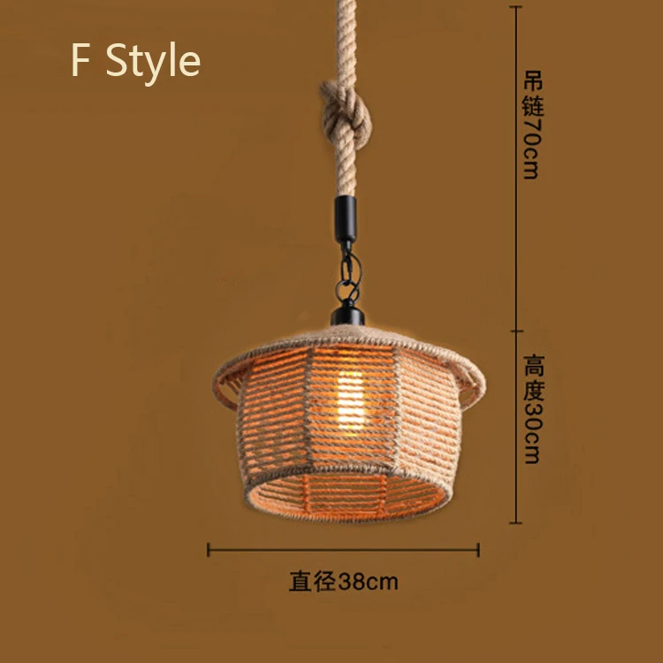 Retro loft Vintage Hemp Rope Pendant Light DIY Lamp E27 Industrial Edison Bulb Hanging Kitchen Fixture Lustre | Лампы и освещение