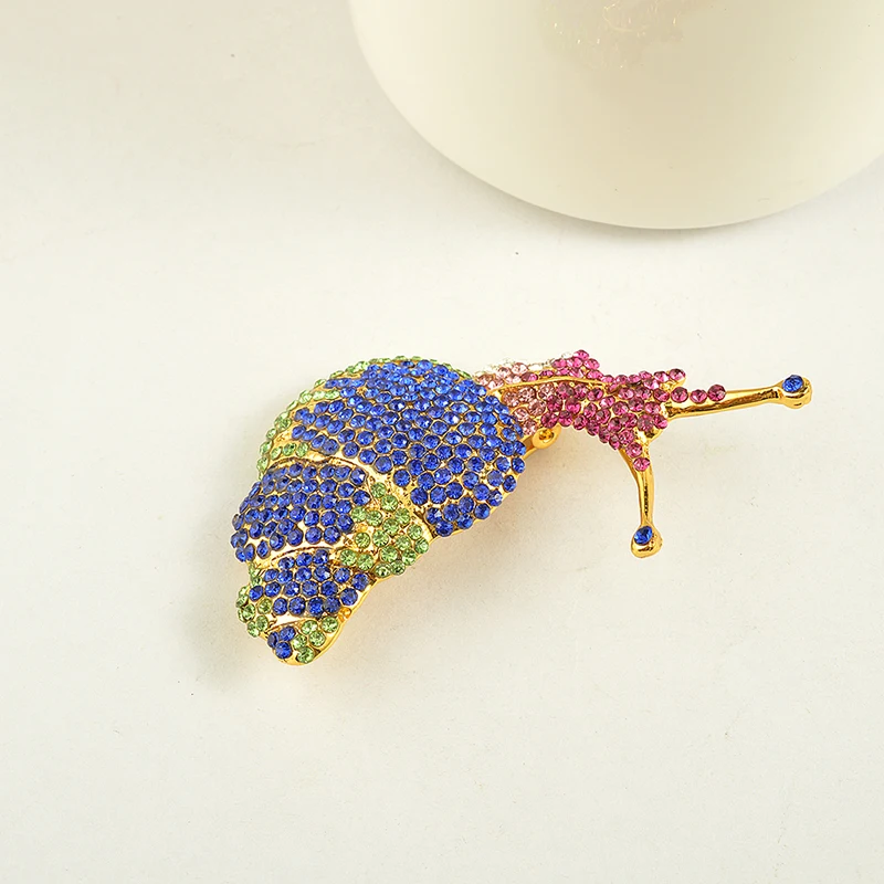 MZC Lovely Blue Crystal Brooches Pins for Women Wedding Hijab Pin Rhinestone Broach Garment Clothing Accessories | Украшения и
