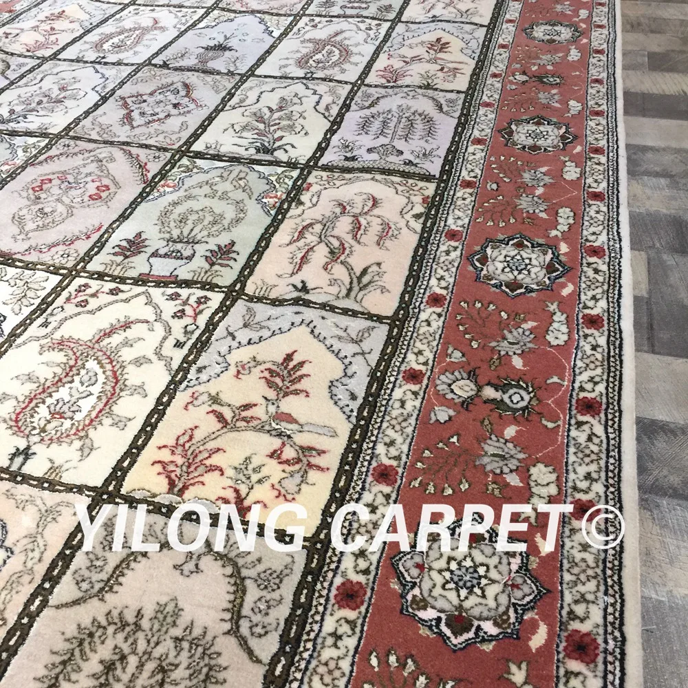 Yilong 5 'x 8' четыре сезона ручной персидский ковер красный Восточный Шелковый