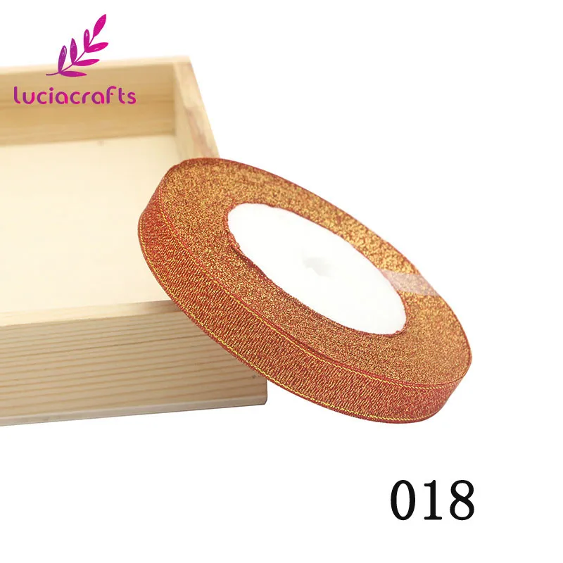 Lucia crafts 25 ярдов/партия смешанные размеры металлический блеск Блестящая лента для свадьбы Рождественский подарок украшение в виде обертывания U0701