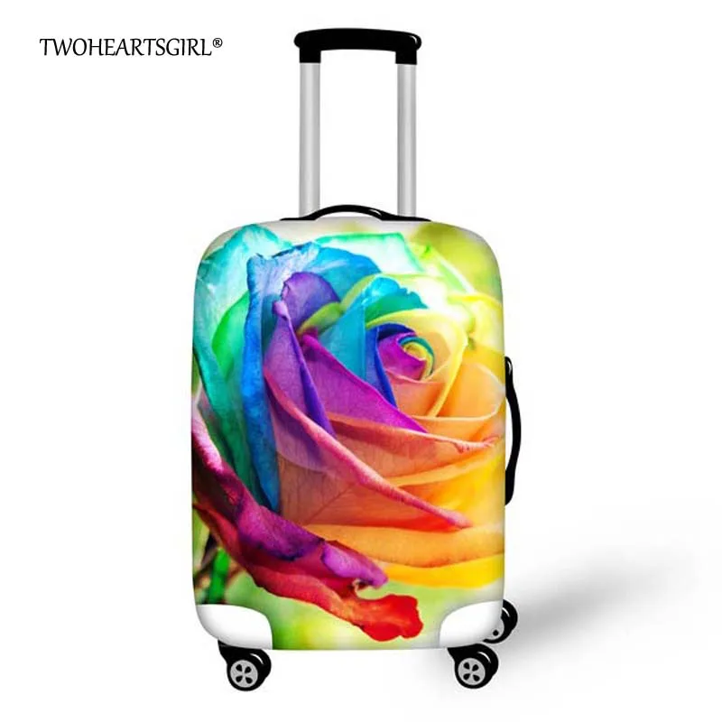 

TWOHEARTSGIRL Protector Luggage Cover Zip Printing Colored Flower Antifouling Suitcase Cover for 18-32 inch Travel Luggage Cover