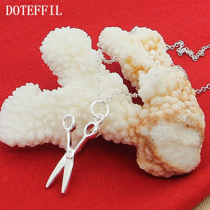 DOTEFFIL серебро 925 пробы 18 дюймов Женская цепочка модные ювелирные изделия для