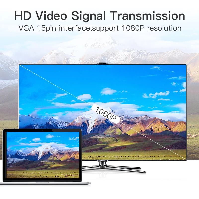 Vention VGA к адаптер Мужской женскому HD15 Pin пол Changer конвертер для мониторов