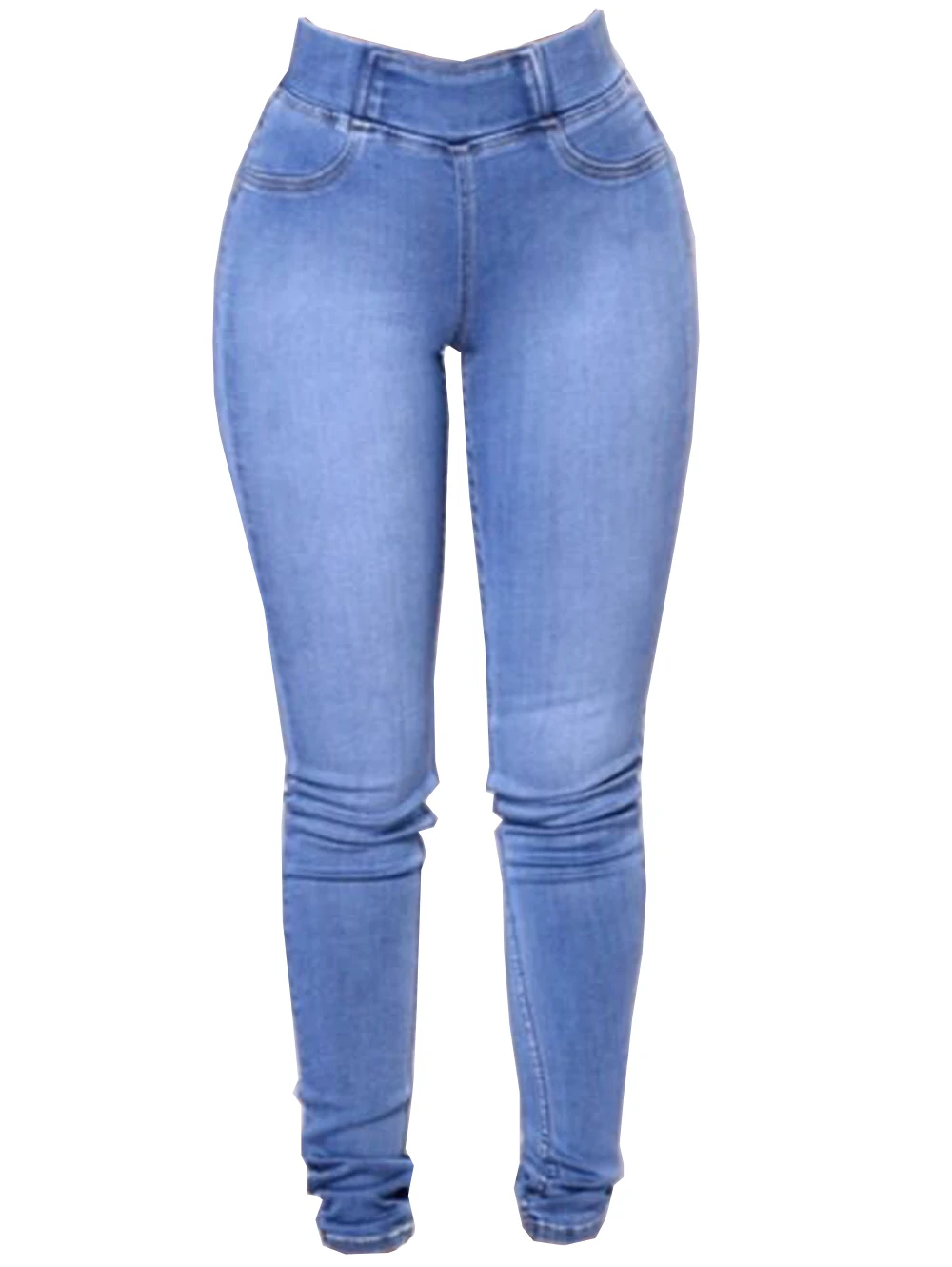 Light Blue Wipalo, женские, размера плюс, модные, обтягивающие, тянущиеся, обтягивающие джинсы, повседневные, одноцветные, джинсовые, синие, узкие брюки, женские брюки, 3XL - Цвет: Light Blue