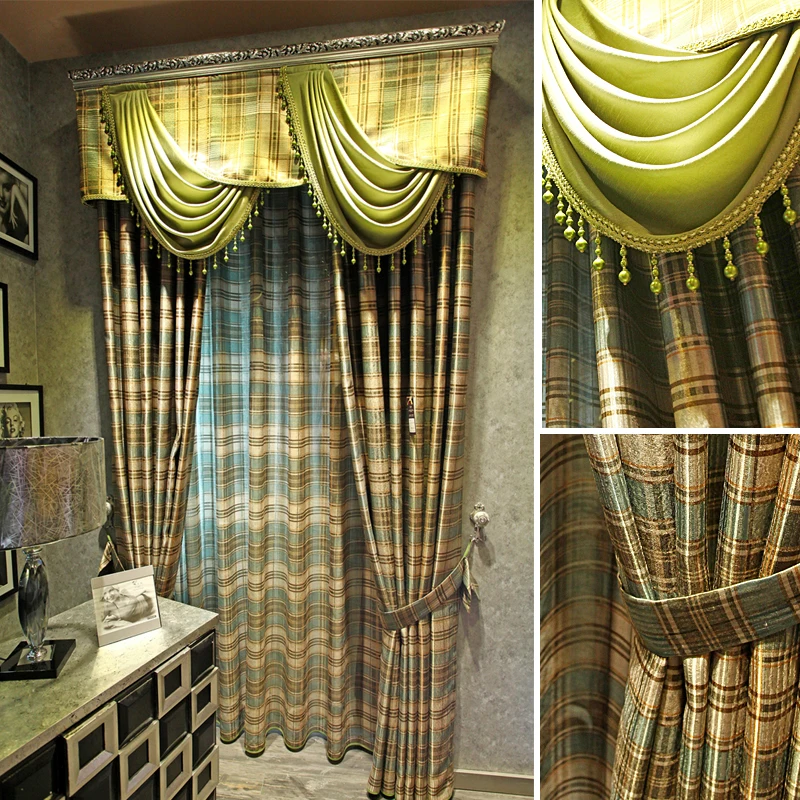 extreme quality the blind Vivian rustic double faced print plaid curtain finished product girl Blinds tulle | Дом и сад