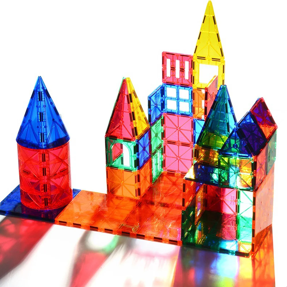

1PCS Big Transparent Color Magnetic Construction Toys Modeling & Building Blocks Magnetic Designer Funny Toys for Children Gift