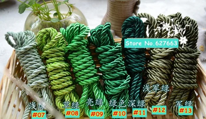 Трехслойная витая веревка 5 мм для украшения сумок многоцветная