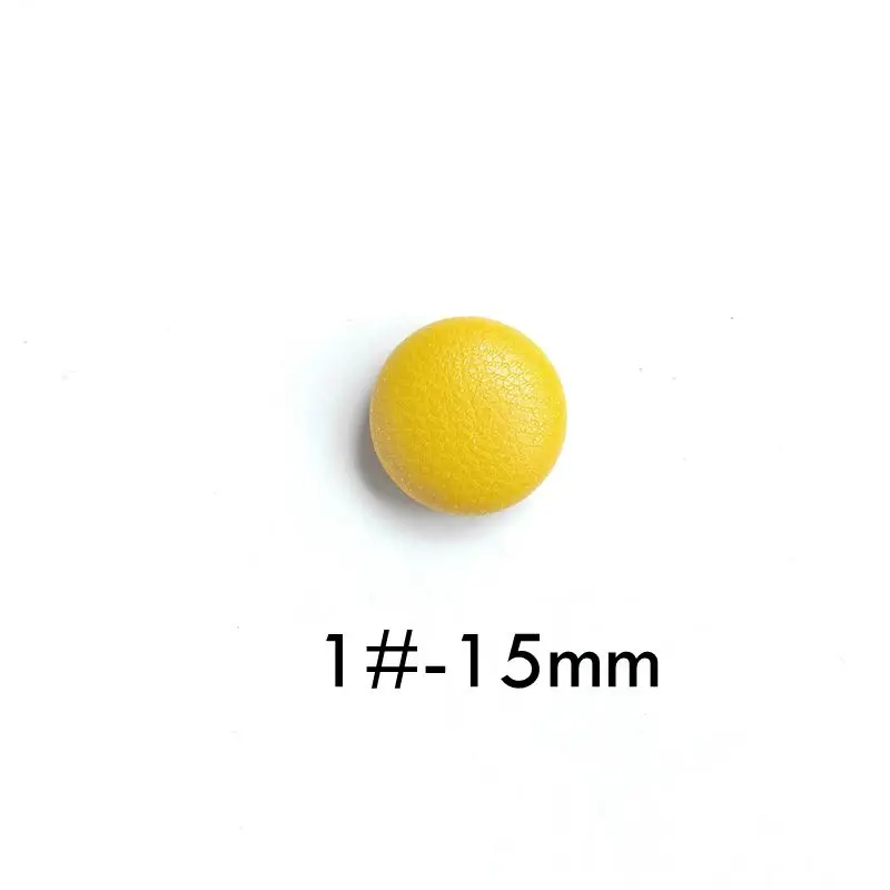 15mm-1 15 мм 20 искусственная кожа круглая ткань Пряжка DIY Кнопка ювелирные изделия материал домашний серьги фасоль аксессуары упаковка из 10 - Цвет: 15mm-1