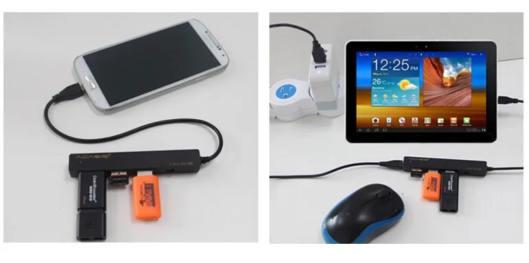 Acasis H027 мобильный планшетный ПК зарядный кабель OTG Micro USB HUB 3 Порты одновременной зарядки Мощность трансмиссионный кабель 10070TW