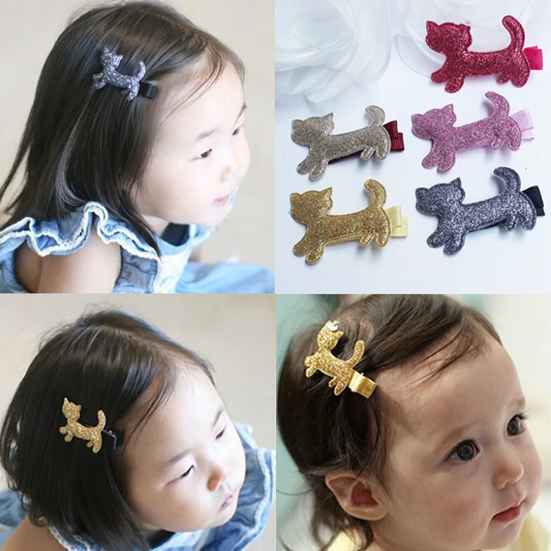 Красочная заколка для волос с маленьким котенком девочек Милая Красная розовая