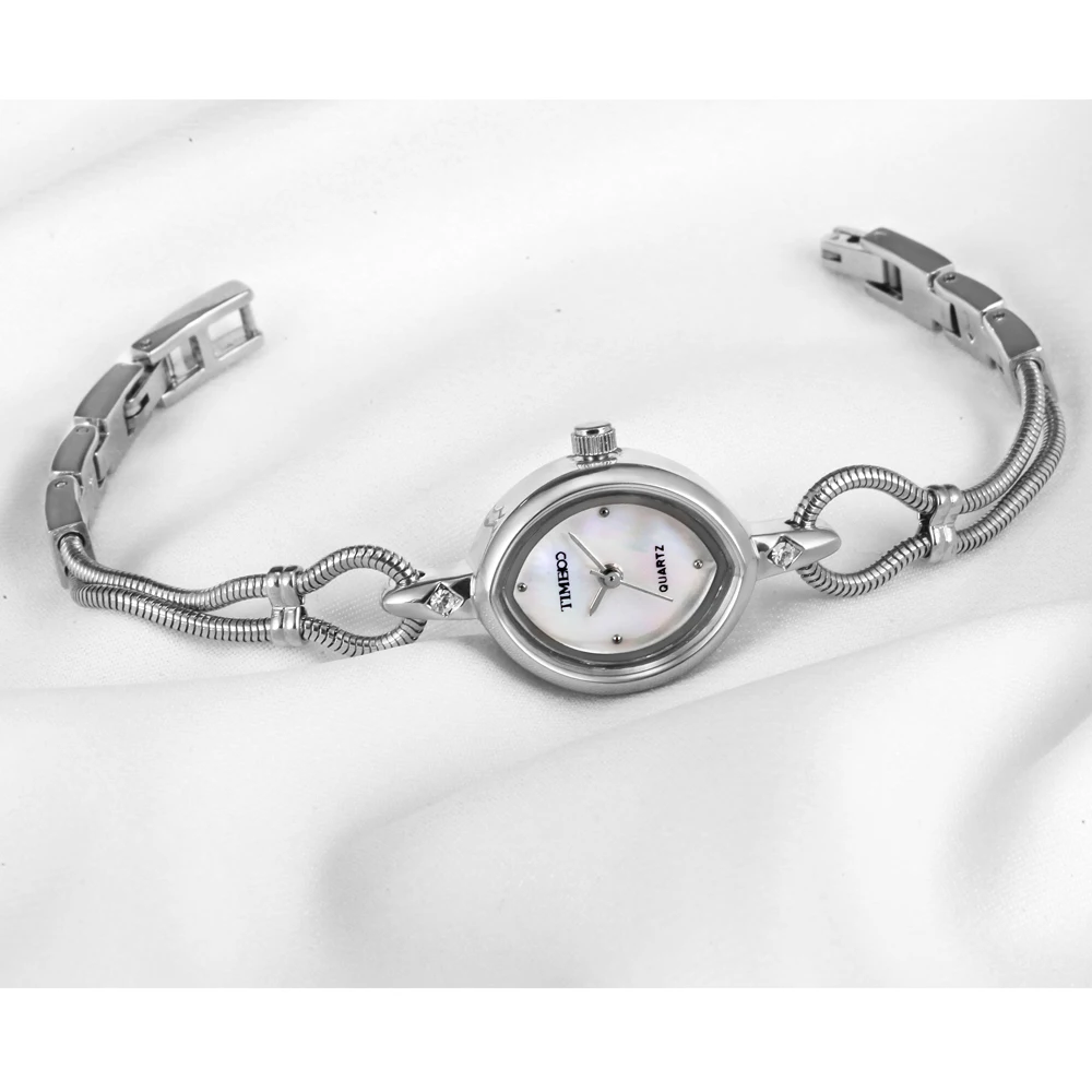 

TIME100 Women Watches Silver Alloy Bracelet Shell Dial Ladies Waterproof Quartz Wrist Watches For Women relogio feminino