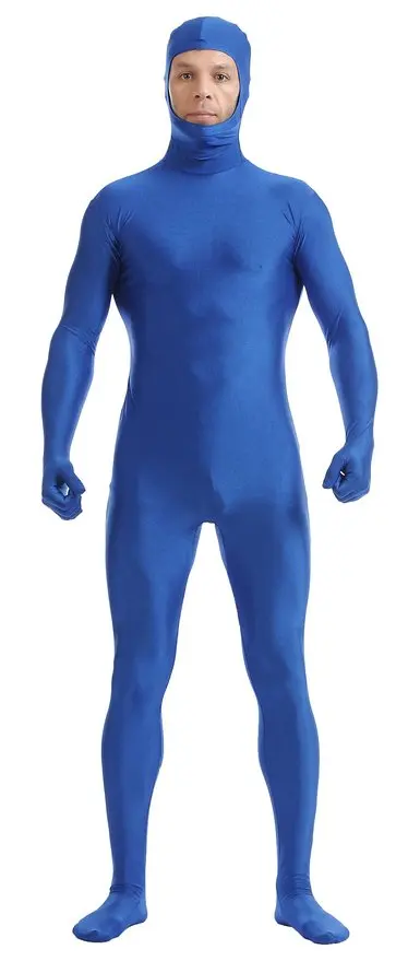 Мужской костюм Zentai большого размера на все тело с открытым лицом из лайкры и