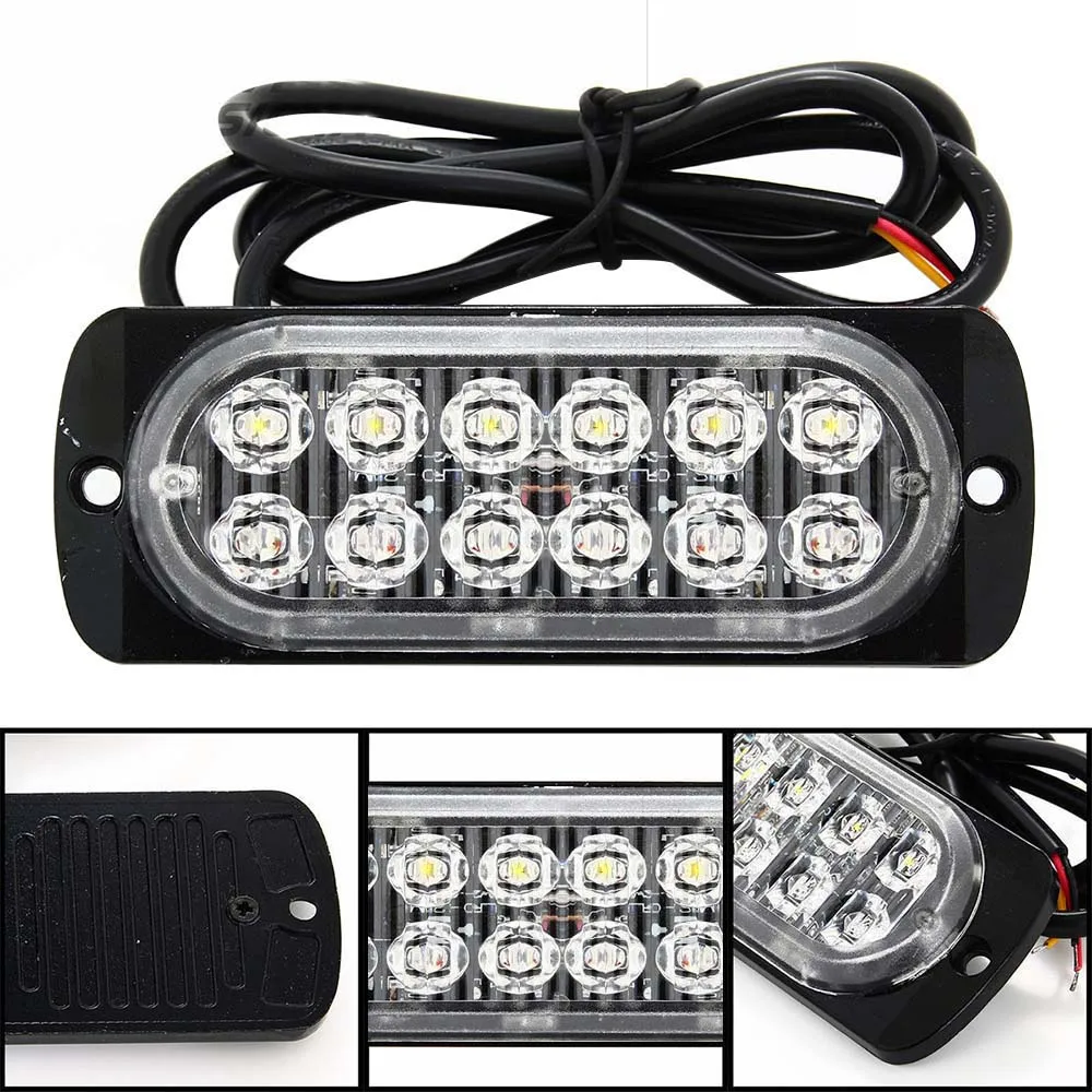 12LED 18 Вт стробоскоп Предупреждение светильник СТРОБ Гриль мигает пробоя