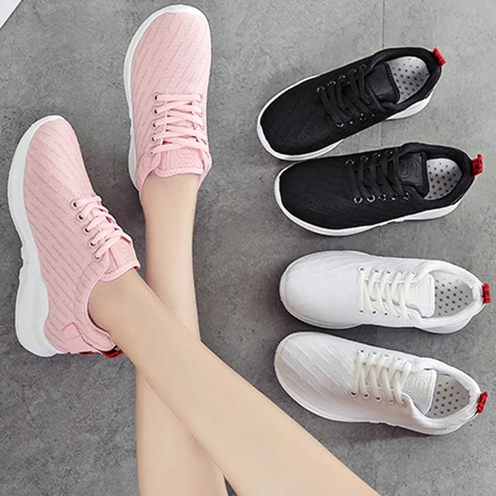 Женские кроссовки дышащие на плоской подошве со шнуровкой 2018 | Обувь