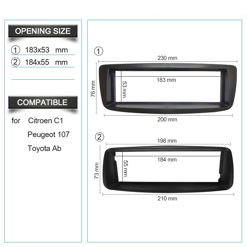 Одна Din аудио панель для CITROEN C1 TOYOTA Aygo Ab PEUGEOT 107 радио CD gps DVD стерео CD панель накладка комплект рамка