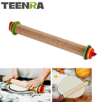 teenra 1pcs wooden rolling pin fondant adjustable rolling pins dough cake roller wood pin for fondant cake tools