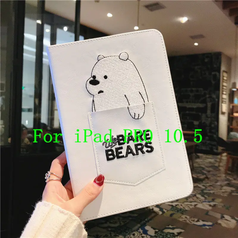 Чехол для Apple iPad mini 5 1 2 3 4 милый Карманный медведь кожаный защитный чехол для iPad 2/3/4 5 6 Air pro 9,7 10,5 дюймов - Цвет: For iPad PRO 10.5